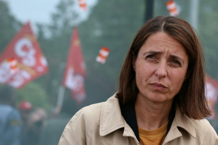 La secrétaire générale de la CGT Sophie Binet, à Mertzwiller (Bas-Rhin) le 5 juin 2025 ( AFP / Frederick FLORIN )