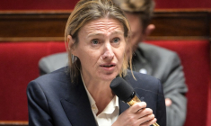 Astrid Panosyan-Bouvet, à l'Assemblée nationale, le 26 novembre 2024 ( AFP / BERTRAND GUAY )