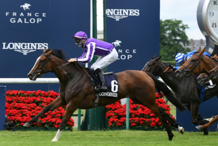 L'entraîneur Aidan 0'Brien avait remporté la course en 2021 avec Joan d'Arc, montée par le jockey Ioritz Mendizabal, le 20 juin 2021 ( AFP / Bertrand GUAY )