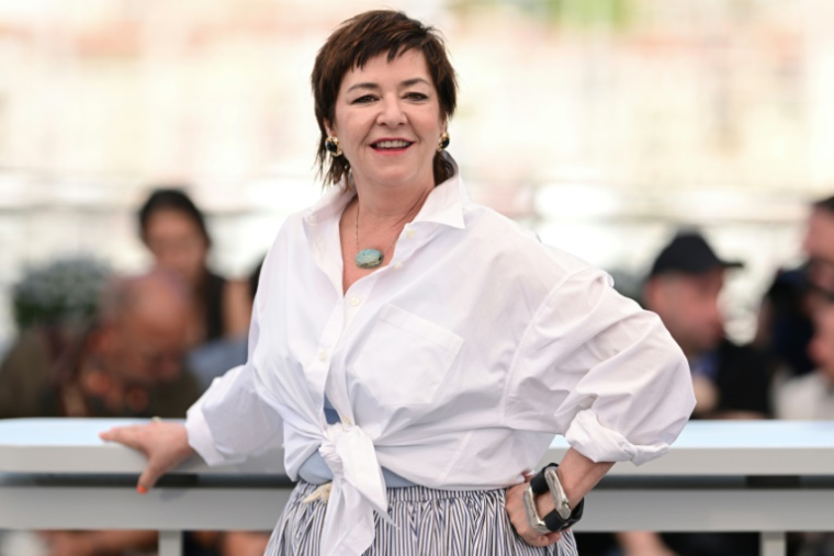 La réalisatrice britannique Lynne Ramsay lors d'un photocall pour le film "Die, My Love" au 78e Festival de Cannes, le 18 mai 2025 ( AFP / Miguel Medina )