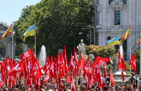 MANIFESTATIONS À MADRID CONTRE LE SOMMET DE L'OTAN DE MARDI ET MERCREDI