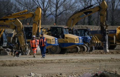 Sur le chantier de l'autoroute A69 près de Castres, le 27 février 2025 ( AFP / ED JONES )