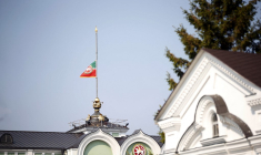 Le drapeau de la République du Tatarstan. ( AFP / ROMAN KRUCHININ )