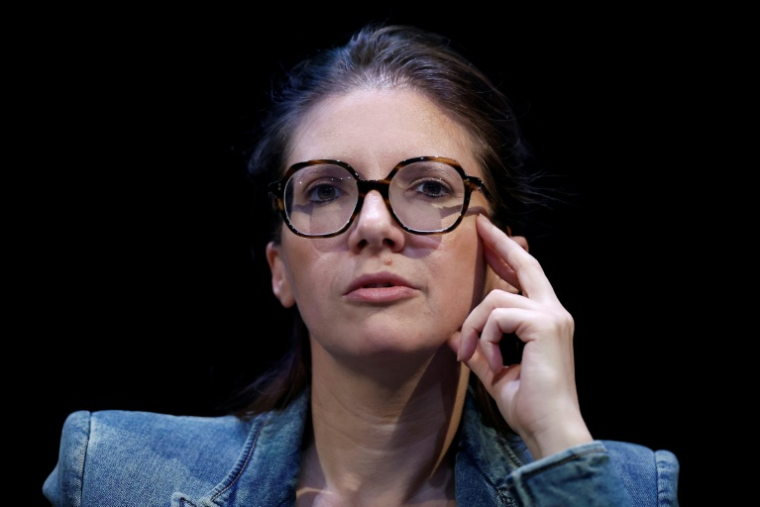 La ministre déléguée chargée de la Lutte contre les discriminations Aurore Bergé à Paris le 11 avril 2026 ( AFP / Ian LANGSDON )