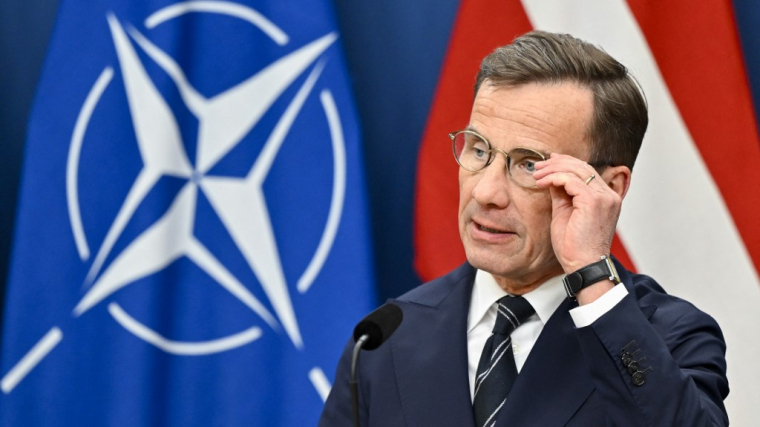 Ulf Kristersson à Stockholm, en Suède, le 25 avril 2024. ( TT NEWS AGENCY / ANDERS WIKLUND )