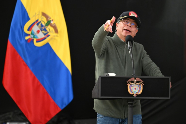 Le président colombien Gustavo Petro s'exprime lors d'un événement à Pasto, en Colombie, le 5 avril 2025 ( AFP / Raul ARBOLEDA )
