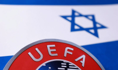 Illustration du drapeau israélien et du logo de l'UEFA