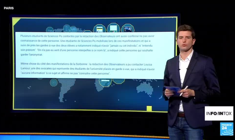 Non, rien ne montre qu'un étudiant pro-palestinien serait mort à Paris