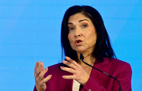 Katherina Reiche, à Berlin, le 7 mai 2025 ( AFP / JOHN MACDOUGALL )