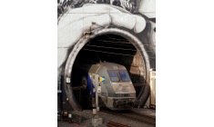 Une navette d'Eurotunnel reliant la France à la Grande-Bretagne à Coquelles