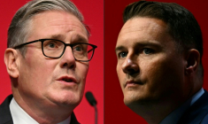 (COMBO) This combination of pictures created on May 14, 2026 shows(FILES) Britain's Prime Minister Keir Starmer delivers his keynote address to delegates on the third day of the annual Labour Party conference in Liverpool, north-west England, on September 30, 2025.(FILES) Britain's Health Secretary Wes Streeting delivers a speech on the third day of the annual Labour Party conference in Liverpool, north-west England, on September 30, 2025. Wes Streeting announced May 14, 2026, that he has resigned as Britain's health minister, paving the way for a potential leadership challenge against embattled Prime Minister Keir Starmer. ( AFP / Oli SCARFF )