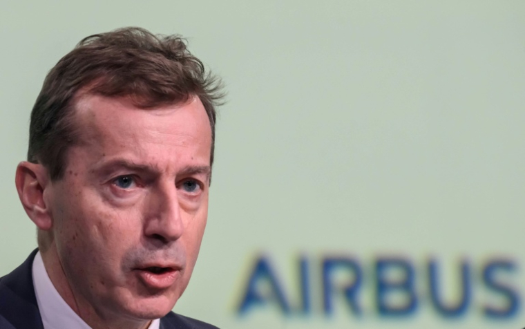 Le patron d'Airbus Guillaume Faury lors de la conférence de presse annuelle sur les résultats financiers à Toulouse, dans le sud-ouest de la France, le 19 février 2026 ( AFP / Ed JONES )