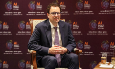 Dario Amodei à New Delhi, en Inde, le 19 février 2026. ( AFP / LUDOVIC MARIN )