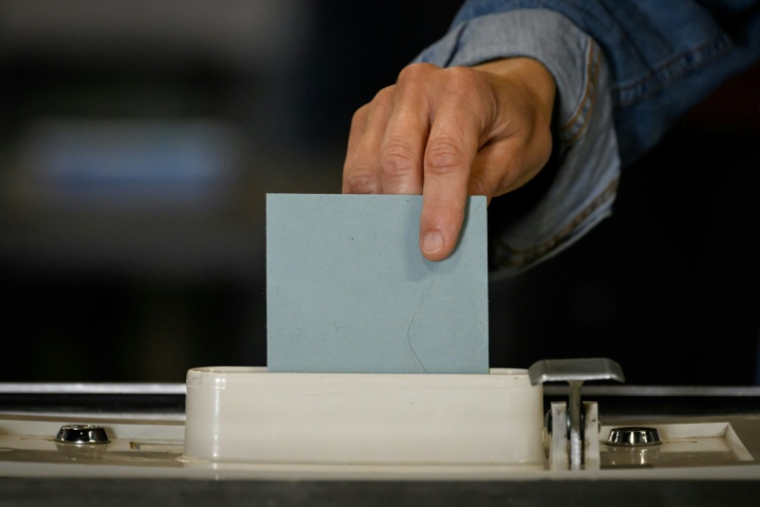 Les électeurs de la première circonscription du Tarn-et-Garonne votent dimanche lors d'une législative partielle pour départager Pierre-Henri Carbonnel, candidat UDR soutenu par le RN, et Cathie Bourdoncle, candidate socialiste ( AFP / Ed JONES )