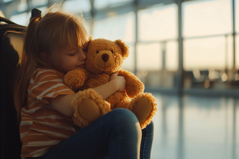 Quelle compagnie a&eacute;rienne europ&eacute;enne s'occupe des doudous des jeunes voyageurs ? (Visuel Adobe Stock g&eacute;n&eacute;r&eacute; &agrave; l'aide de l'IA)