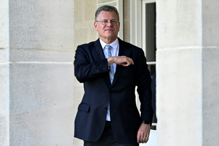 Le commissaire européen au Commerce, Maros Sefcovic, à Sydney, le 23 mars 2026 ( AFP / Saeed KHAN )