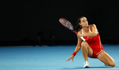 Caroline Garcia lors de son match contre Naomi Osaka à l'Open d'Australie