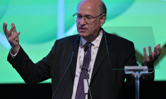 Le président de la Banque interaméricaine de développement (BID), Ilan Goldfajn, à Sao Paulo, le 28 février 2024. ( AFP / NELSON ALMEIDA )