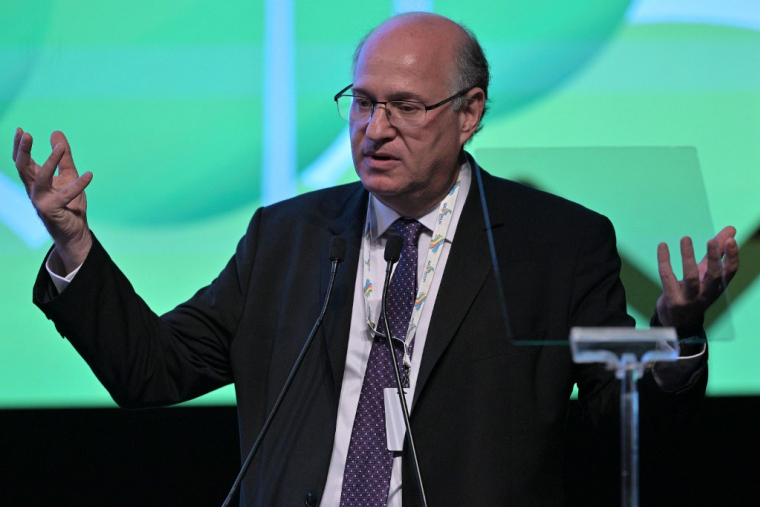 Le président de la Banque interaméricaine de développement (BID), Ilan Goldfajn, à Sao Paulo, le 28 février 2024. ( AFP / NELSON ALMEIDA )