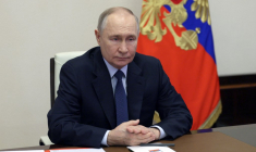 Vladimir Poutine à Novo-Ogaryovo, en Russie, le 31 janvier 2025. ( POOL / GAVRIIL GRIGOROV )