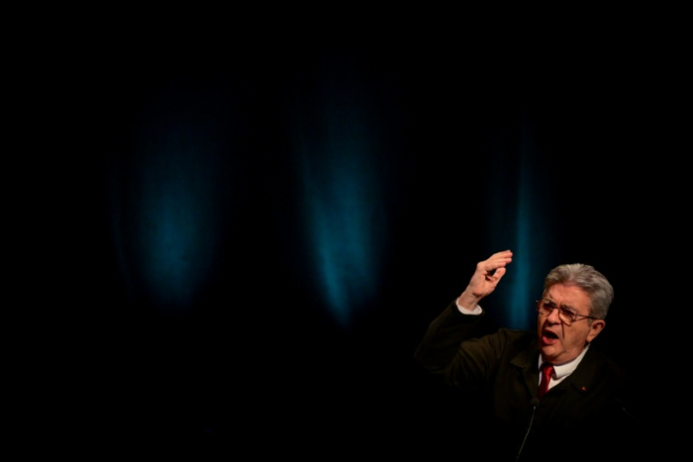 Le fondateur de La France Insoumise (LFI), Jean-Luc Mélenchon, prononce un discours lors d'un meeting électoral à Lyon, le 26 février 2026 ( AFP / OLIVIER CHASSIGNOLE )