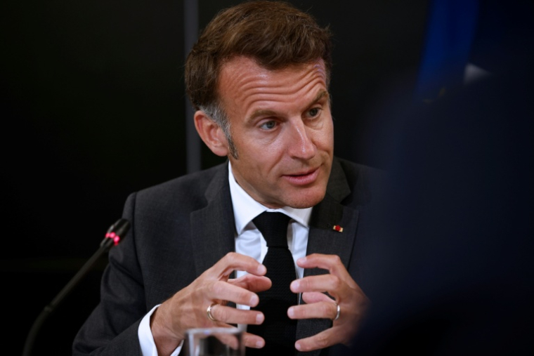 Le président français Emmanuel Macron, à l'occasion du conseil de planification écologique, à Paris le 19 mai 2026 ( POOL / Yoan VALAT )