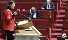 Aurélie Trouvé à l'Assemblée nationale à Paris le 11 février 2026. ( AFP / STEPHANE DE SAKUTIN )