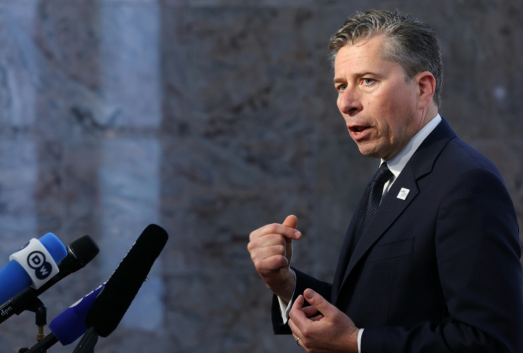 le chef des opérations humanitaires de l'ONU, Tom Fletcher, lors d'une conférence internationale sur le Soudan, le 15 avril 2026 à Berlin ( AFP / Odd ANDERSEN )