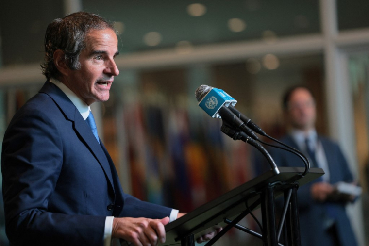 Rafael Grossi à New York, aux États-Unis, le 21 avril 2026. ( GETTY IMAGES NORTH AMERICA / MICHAEL M. SANTIAGO )