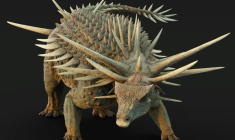 Image d'un dinosaure Spicomellus, publiée par le muséum d'Histoire naturelle de Londres le 28 août 2025  ( NATURAL HISTORY MUSEUM / MATT DEMPSEY )
