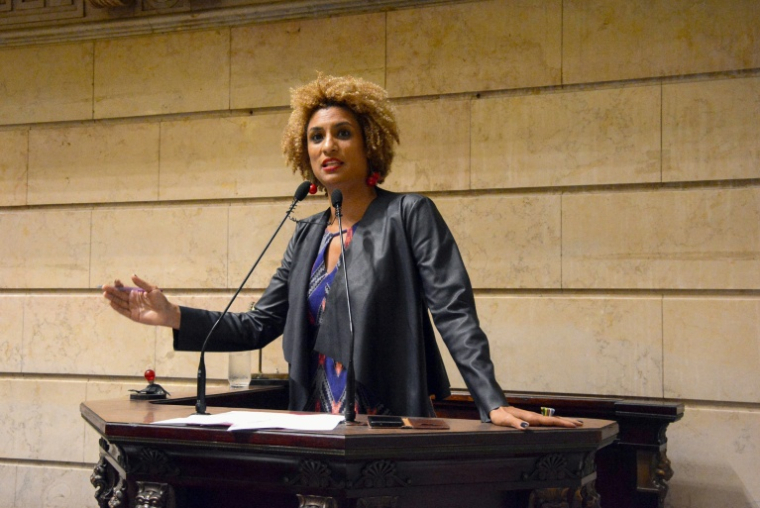 Marielle Franco à Rio le 16 mars 2018 ( Rio de Janeiro Municipal Chamber / Renan OLAZ )