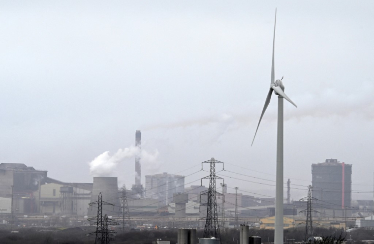 Haut fourneau de Tata Steel à Port-Talbot, au Pays-de-Galles, le 9 février 2024. ( AFP / JUSTIN TALLIS )