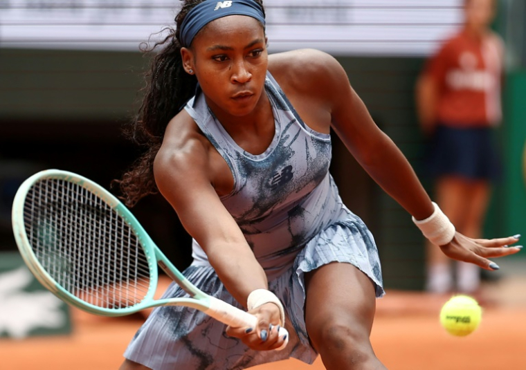 La N.2 mondiale Coco Gauff au 1er tour de Roland-Garros contre l'Australienne Olivia Gadecki le 27 mai 2025 à Paris ( AFP / FRANCK FIFE )