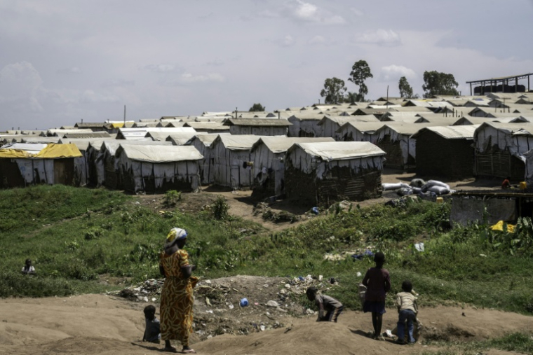 Le camp de Kigonze pour personnes déplacées à Bunia, dans l'est de la République démocratique du Congo, le 28 mai 2026 alors qu'une épidémie d'Ebola touche le pays ( AFP / Glody MURHABAZI )