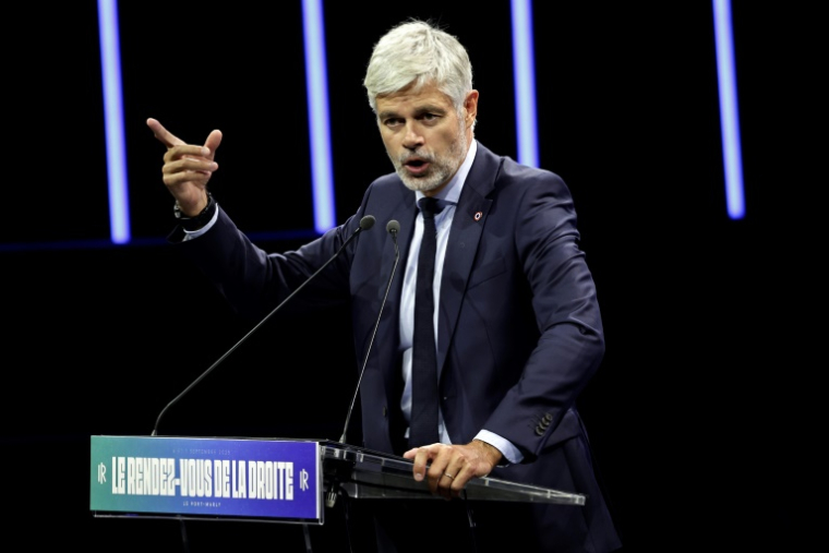 Le patron des députés LR, Laurent Wauquiez, lors de l'Université d'été du parti à Port-Marly, dans les Yvelines, le 6 septembre 2025 ( AFP / STEPHANE DE SAKUTIN )