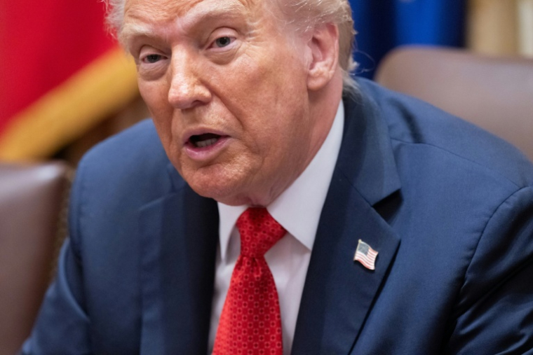 Le président américain Donald Trump prend la parole lors d'un entretien avec le Premier ministre australien Anthony Albanese le 20 octobre 2025 à la Maison Blanche.  ( AFP / SAUL LOEB )