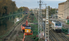 Chantier de la ligne à grande vitesse du Sud-Ouest le 11 novembre 2024 à Saint-Jory ( AFP / Idriss BIGOU-GILLES )