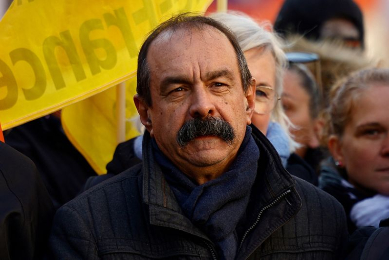 Le dirigeant syndical CGT Philippe Martinez lors d'une manifestation à Paris