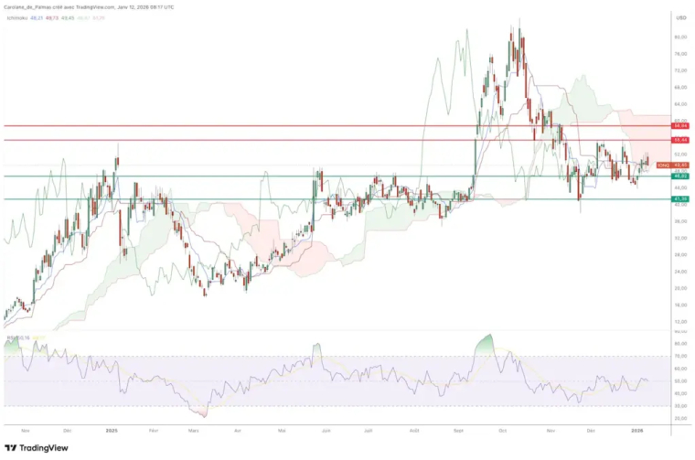 Graphique Cours Bours Action IONQ Janvier 2026