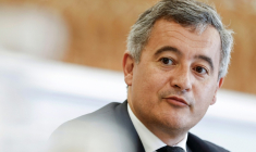 Le ministre français de la Justice, Gérald Darmanin, participe à une réunion ministérielle de la Coalition européenne contre la criminalité organisée, à l'Hôtel de Beauvau, siège du ministère de l'Intérieur, à Paris, le 20 avril 2026 ( POOL / Kenzo TRIBOUILLARD )