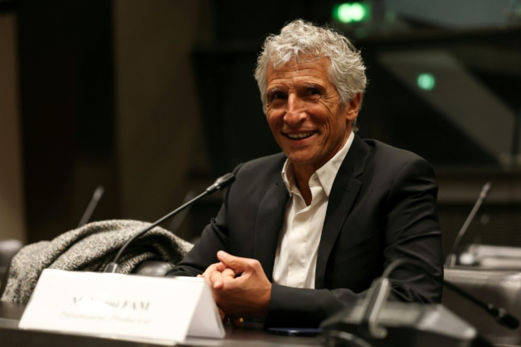 L'animateur Nagui devant la commission d'enquête de l'Assemblée nationale sur l'audiovisuel public, le 1er avril 2026 à Paris  ( AFP / Anne-Christine POUJOULAT )
