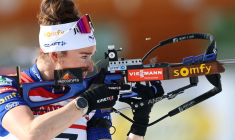 Lou Jeanmonnot lors des championnats du monde de biathlon en Suisse