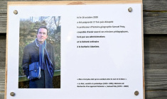 Une plaque commemorative pour l'enseignant assassiné Samuel Patty à Conflans-Sainte-Honorine