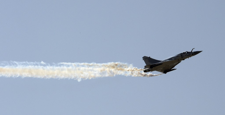 Un Mirage 2000 lors d'une démonstration aérienne, aux Emirats arabes unis, en 2018 (illustration) ( AFP / STR )
