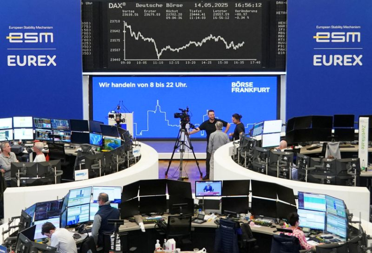 Le graphique de l'indice boursier allemand DAX est représenté à la bourse de Francfort