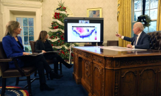 Le président Joe Biden reçoit un briefing sur la prochaine tempête hivernale des Etats-Unis