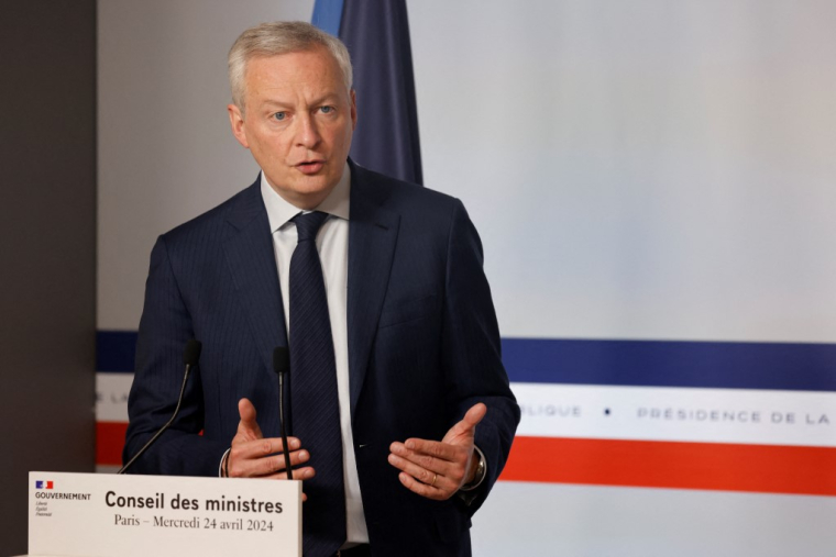 Bruno Le Maire, le 24 avril 2024, à Paris ( AFP / LUDOVIC MARIN )