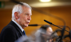 Josep Borrell, chef de la politique étrangère de l'Union européenne, lors d'une conférence de presse à Bruxelles