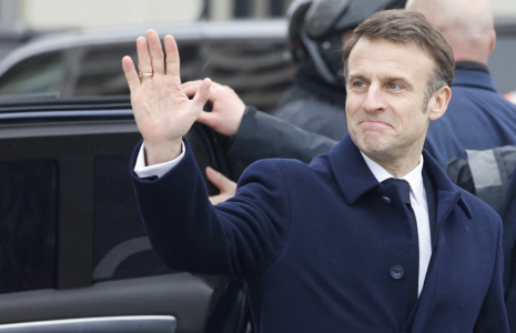 Emmanuel Macron à Saint-Denis, le 29 février 2024. ( POOL / LUDOVIC MARIN )