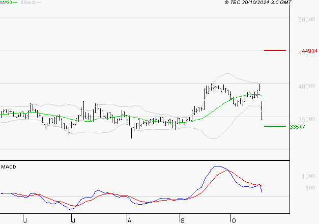 VIRBAC SA : Une consolidation vers les supports est probable